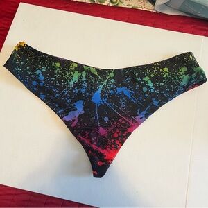 Curvy Beach Paint Splatter Cheeky Bikini Bottom
